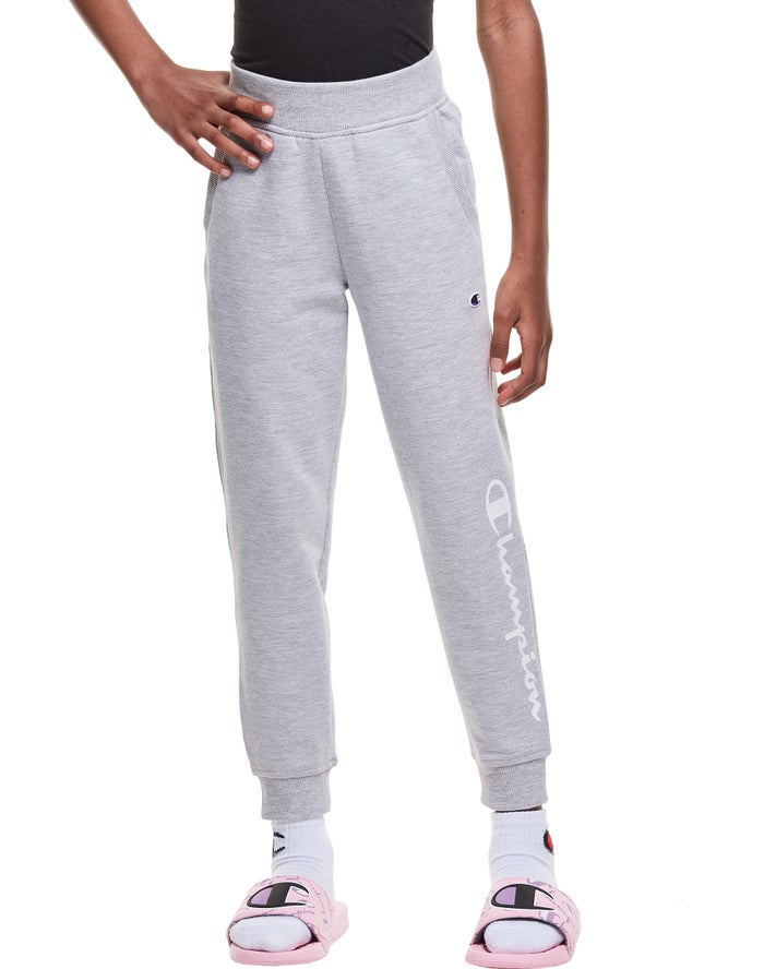 Champion Pige Joggingbukser Grå - French Terry Script Logo - Danmark RPN-756014